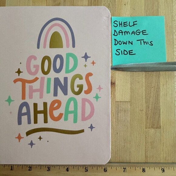 Good Things Ahead Pink Spiral Lined Dot Journal Notebook Diary Sticker Sheet NOS - Picture 4 of 4